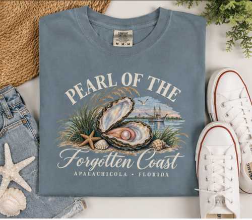 Apalachicola Florida T-Shirt | Forgotten Coast Oyster Tee | Pearl of the Forgotten Coast | Comfort Colors Coastal Shirt