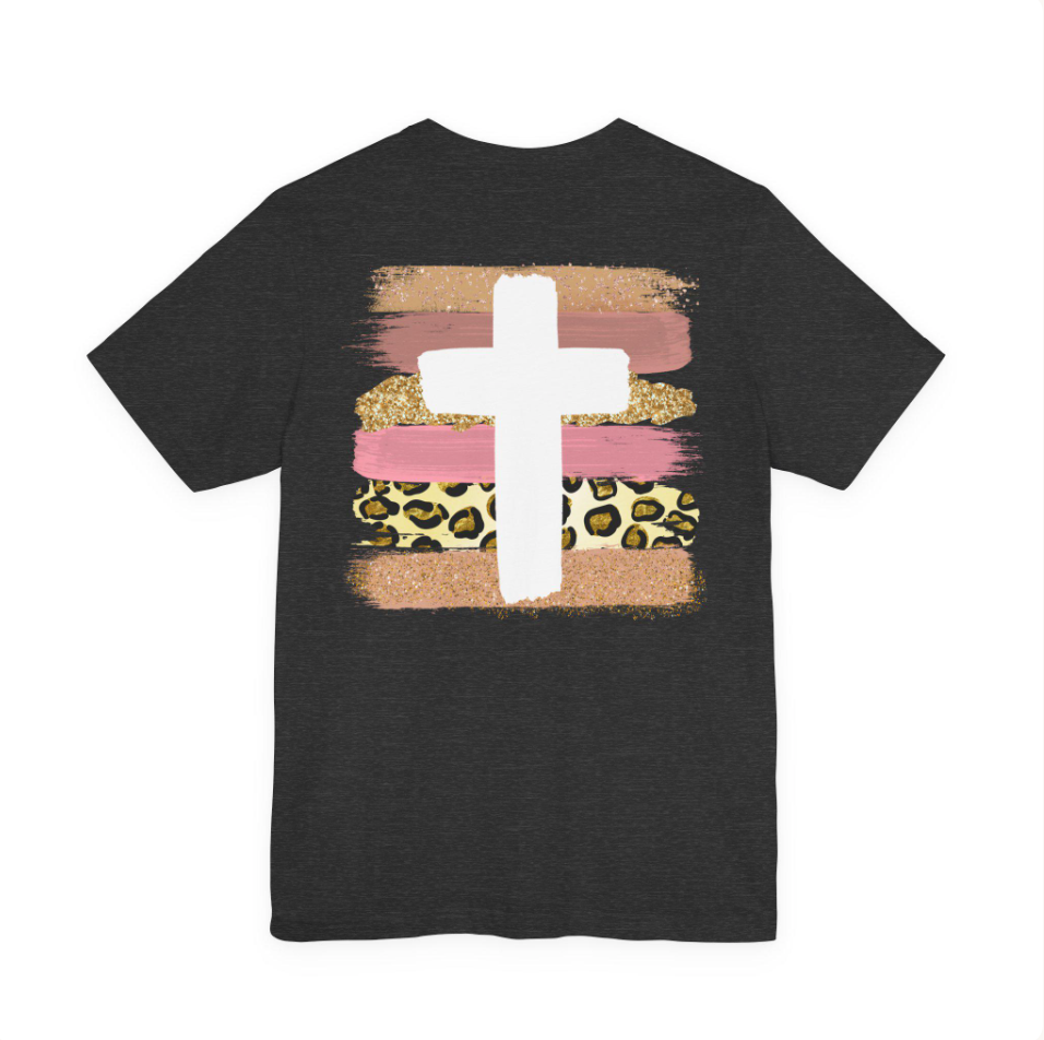 Wildly Loved Christian Shirt | Leopard Print Cross Tee | Faith Based Graphic T-Shirt