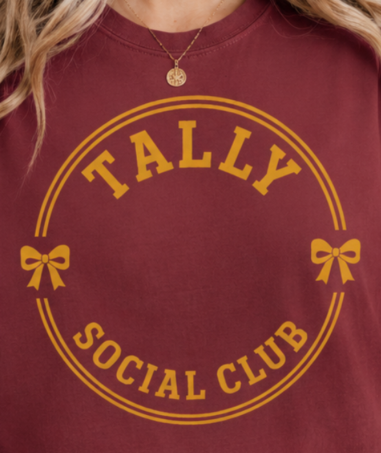 Tally Social Club T-Shirt | Vintage Collegiate Bow Tee | Game Day Shirt