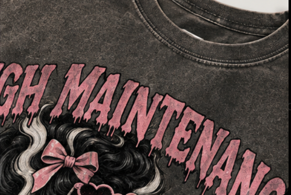 Franken-SIS - High Maintenance Low Voltage T-Shirt | Retro Pinup Girl Illustration