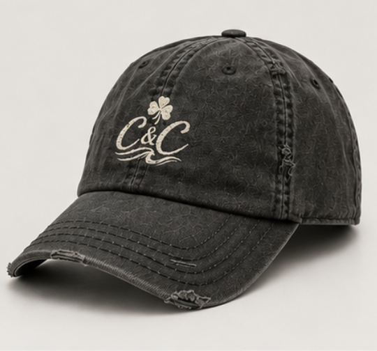C&C Clover Embroidered Dad Hat | Distressed Baseball Cap