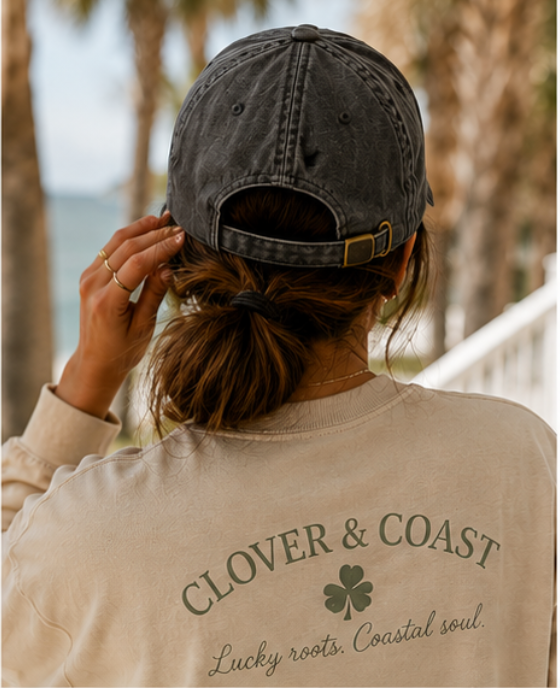 C&C Clover Embroidered Dad Hat | Distressed Baseball Cap