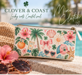 Coastal Mini Clutch Bag | Tropical Makeup Bag | Cute Beach Cosmetic Pouch | Clover & Coast