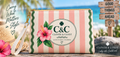 Clover & Coast Resort Clutch | Pink Striped Coastal Wristlet | Preppy Beach Clutch Bag | Cute Travel Pouch