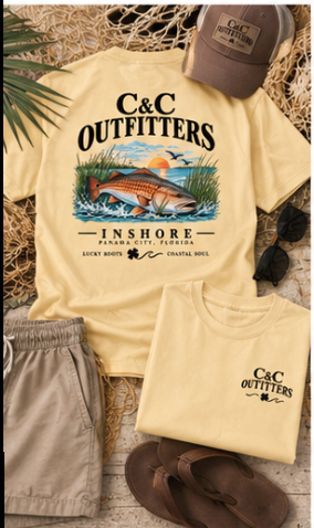 C&C Outfitters Inshore Redfish T-Shirt — Coastal Fishing Tee