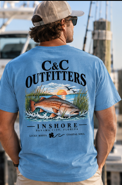 C&C Outfitters Inshore Redfish T-Shirt — Coastal Fishing Tee