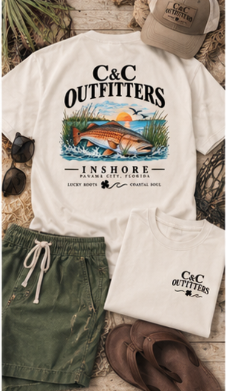 C&C Outfitters Inshore Redfish T-Shirt — Coastal Fishing Tee