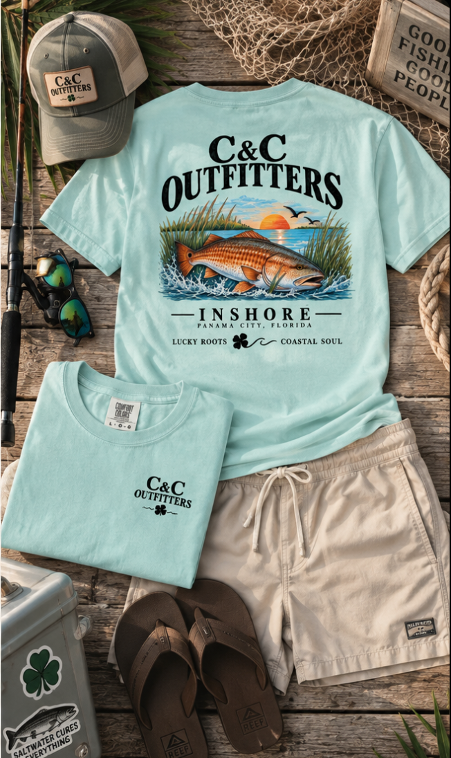C&C Outfitters Inshore Redfish T-Shirt — Coastal Fishing Tee
