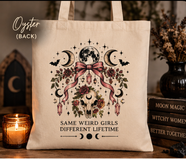 Coven Season Witchy Tote Bag | Cute Spooky Halloween Bag | Gothic Witch Tote | Same Weird Girls Different Lifetime