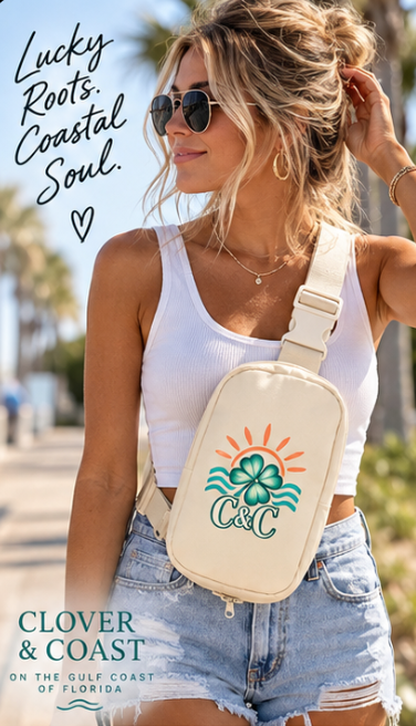 Clover & Coast Sling Bag | Coastal Crossbody Bag | Cute Everyday Travel Bag