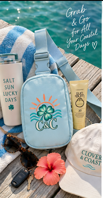 Clover & Coast Sling Bag | Coastal Crossbody Bag | Cute Everyday Travel Bag